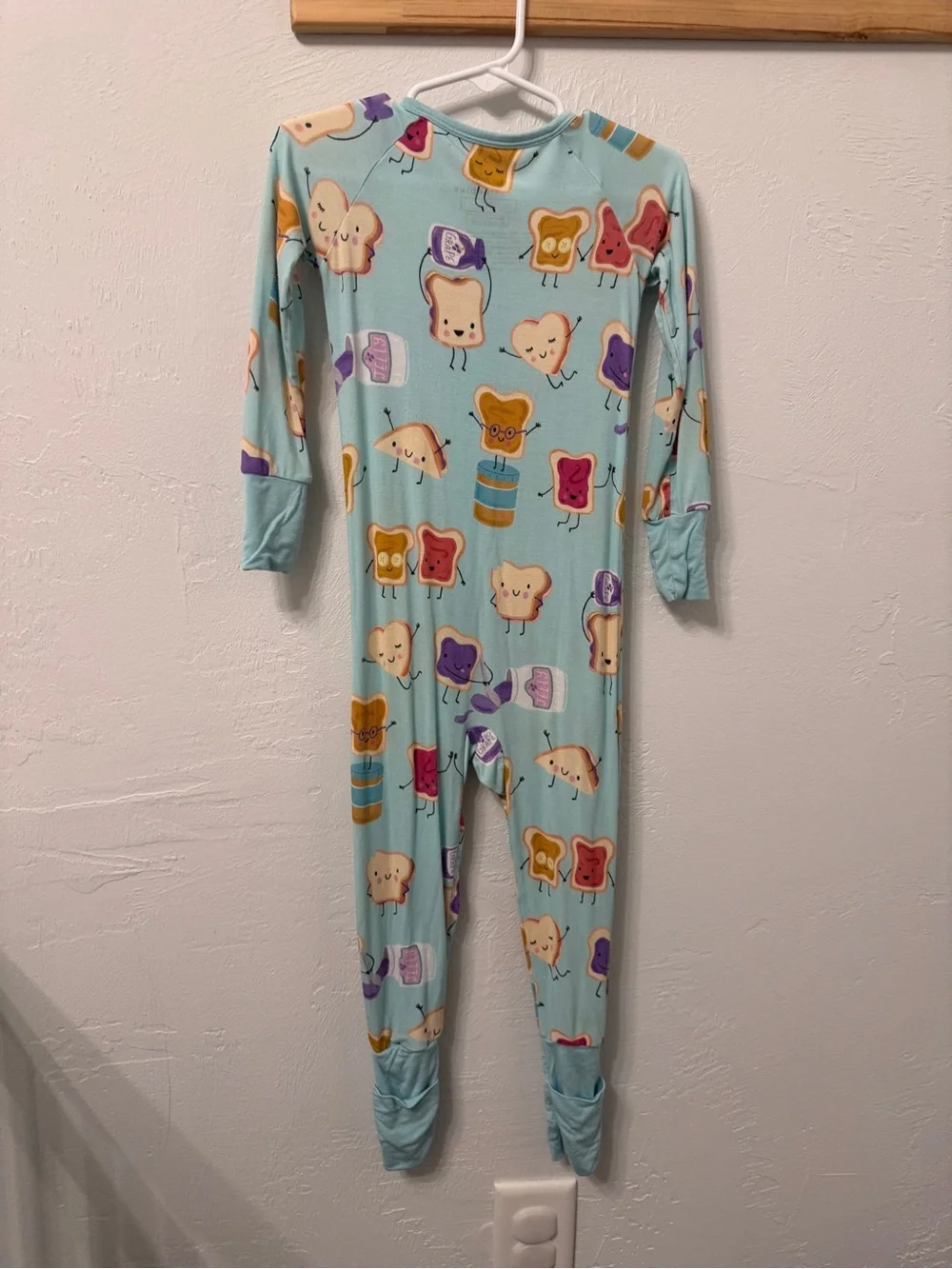 Little Sleepies Peanut Butter & Jelly Mint 2T Bamboo Zippy Pajama Toddled 2T